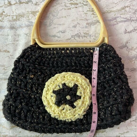 Vintage Crochet Carpet Handbag  - Picture 4 of 9